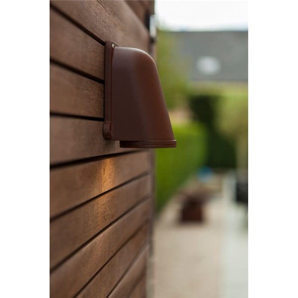 Lámpara de pared LED para exterior ANCOR, de aluminio marrón, GU10