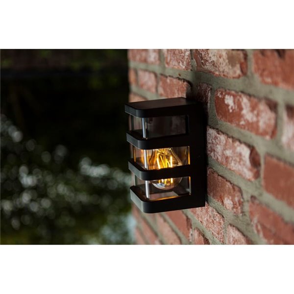 Applique d'extérieur DALTON, finition noire style industriel, E27