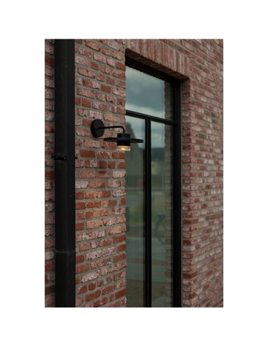 Aplique exterior LED PLATO, con forma de sombrero elegante negro, 7W 1170Lm, 3000K