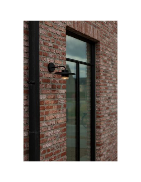 Aplique exterior LED PLATO, con forma de sombrero elegante negro, 7W 1170Lm, 3000K