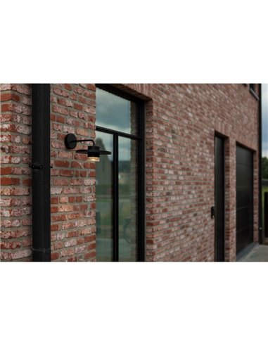 Aplique exterior LED PLATO, con forma de sombrero elegante negro, 7W 1170Lm, 3000K