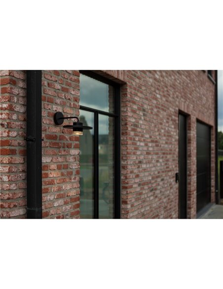 Aplique exterior LED PLATO, con forma de sombrero elegante negro, 7W 1170Lm, 3000K