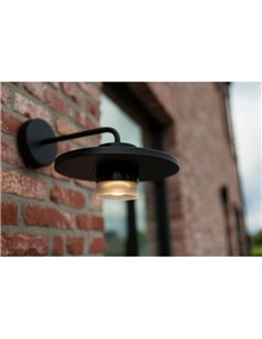 Aplique exterior LED PLATO, con forma de sombrero elegante negro, 7W 1170Lm, 3000K 2