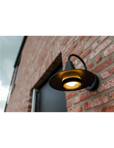 Aplique LED exterior en forma de cuello de cisne SWAN, negro E27