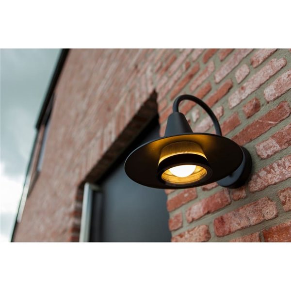 Aplique LED para exterior SWAN em forma de pescoço de ganso, preto E27