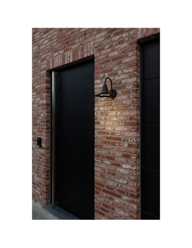 Aplique LED exterior en forma de cuello de cisne SWAN, negro E27