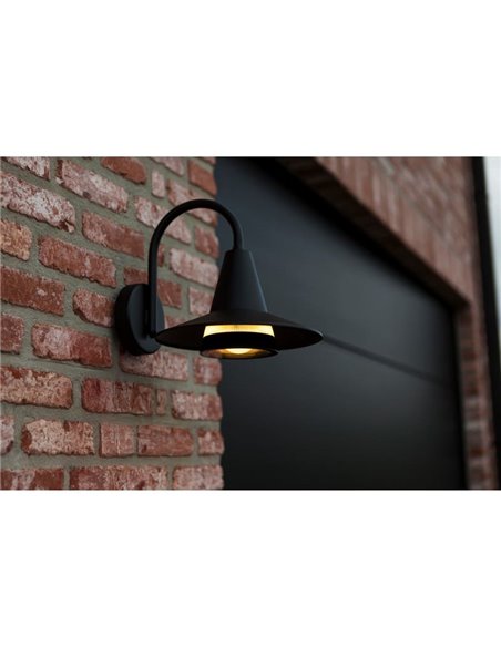 Aplique LED para exterior SWAN em forma de pescoço de ganso, preto E27