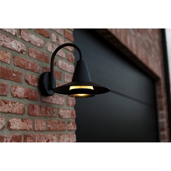 Aplique LED exterior en forma de cuello de cisne SWAN, negro E27