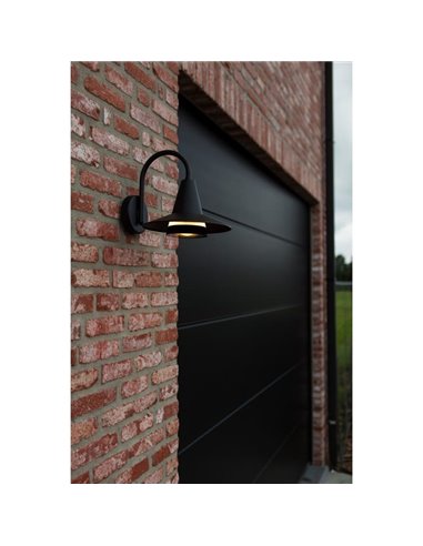 Aplique LED para exterior SWAN em forma de pescoço de ganso, preto E27