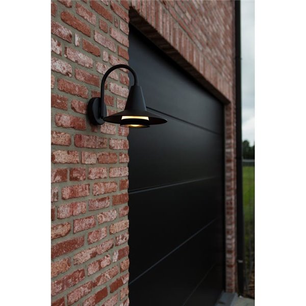 Aplique LED exterior en forma de cuello de cisne SWAN, negro E27