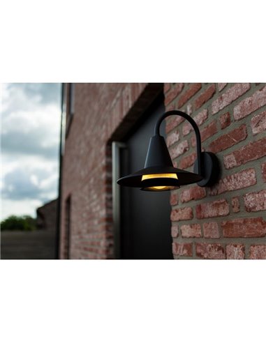 Aplique LED para exterior SWAN em forma de pescoço de ganso, preto E27
