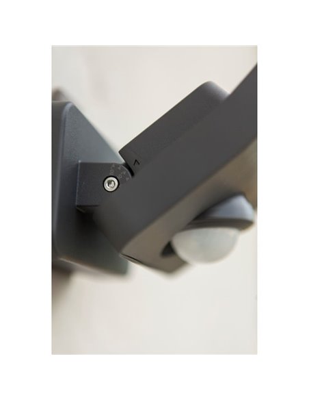 Aplique LED de aluminio con sensor de movimiento y cabezal que gira 90º ATLANTIS, 14W 2260Lm, 3000K/4000K