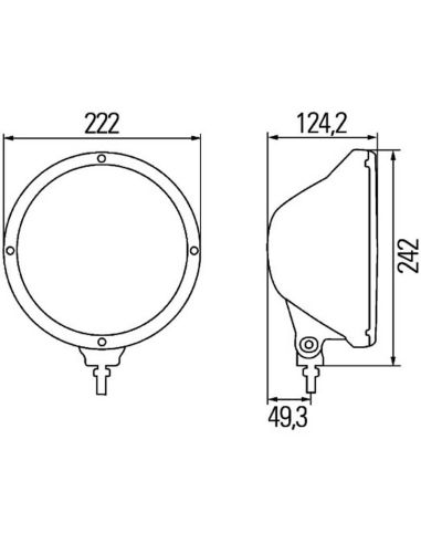 HELLA Rallye 3003 Celis Medições do farol auxiliar redondo Posição do LED | H1 12/24 V | Preto e cromado 9 polegadas