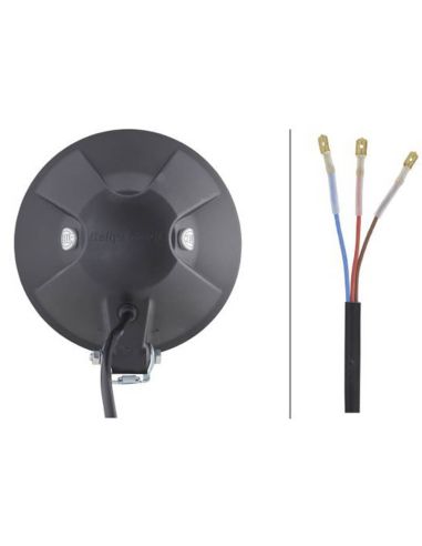 Trasera Faro Auxiliar HELLA Rallye 3003 Celis Posición LED Redondo | H1 12/24V | Negro y Cromo 9 Pulgadas