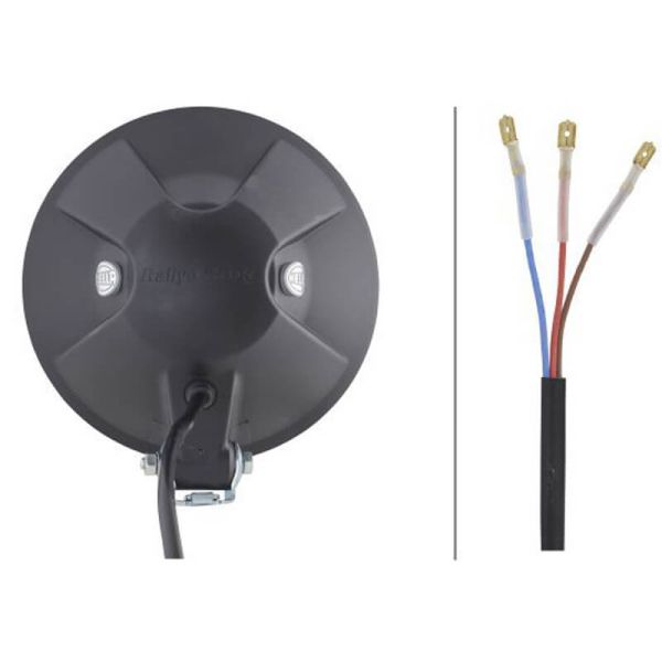 Trasera Faro Auxiliar HELLA Rallye 3003 Celis Posición LED Redondo | H1 12/24V | Negro y Cromo 9 Pulgadas