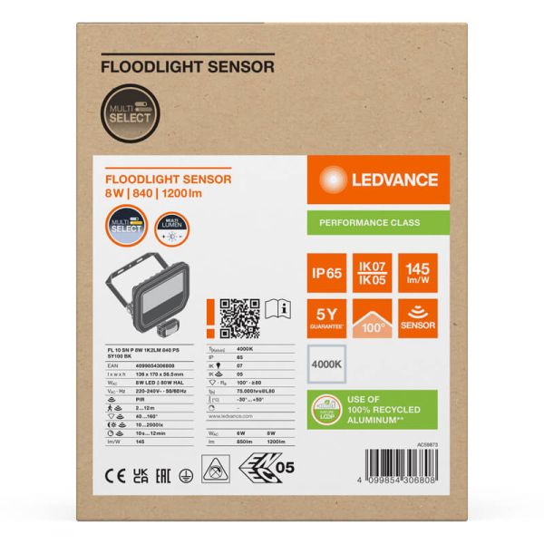 Projecteur LED extérieur noir avec...