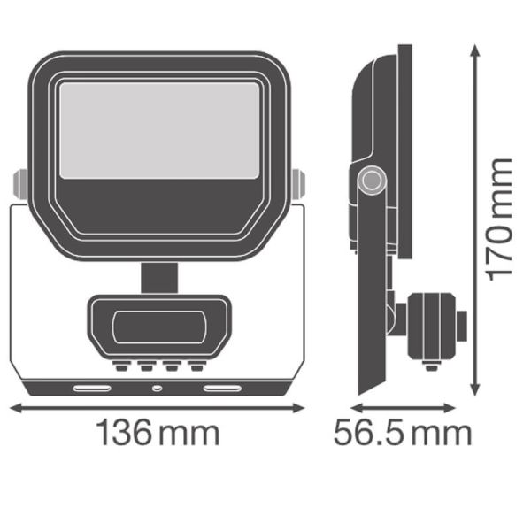 Projecteur LED extérieur noir avec...