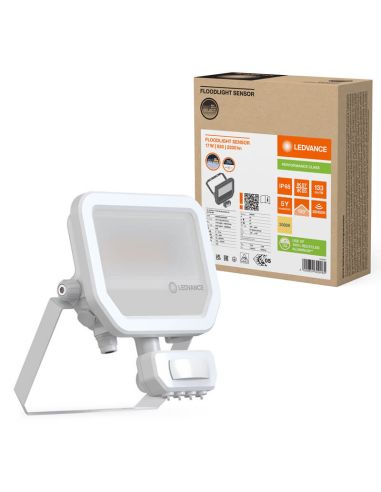 Projecteur LED extérieur blanc avec détecteur de mouvement 17W 2400 lm IP65 FL 20 SN P 17W 2K4LM SY100 WT 3000K