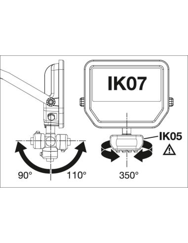 Holofote LED preto para exterior com sensor de movimento 17W 2400 lm IP65 FL 20 SN P 17W 2K4LM SY100 BK 4000K