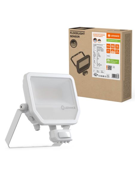 Holofote LED branco para exterior com sensor de presença 41W 6000 lm IP65 FL 50 SN P 41W 6KLM SY100 BK 4000k