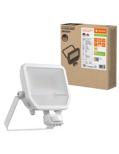 Projecteur LED extérieur blanc avec détecteur de présence 41W 6000 lm IP65 FL 50 SN P 41W 6KLM SY100 BK LedVance