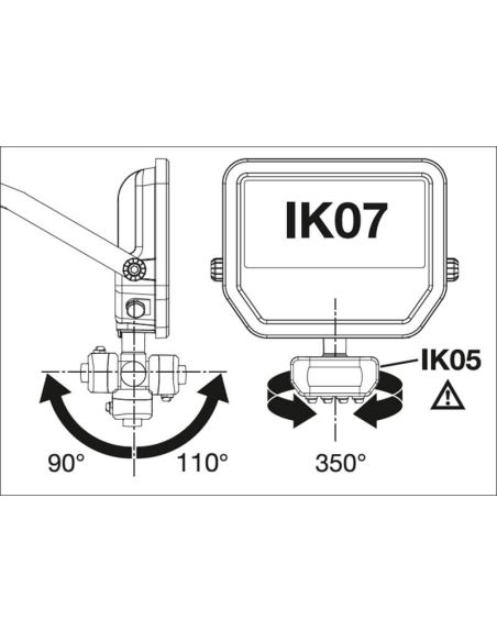 Movimiento de sensor Proyector LED Exterior negro con Sensor de presencia 41W 6000 lm IP65 FL 50 SN P 41W 6KLM SY100 BK 4000K