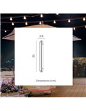 Tubo LED para sombrilla/carpa BANANA magnética con batería Dimable + RGB (con straps para colgar)