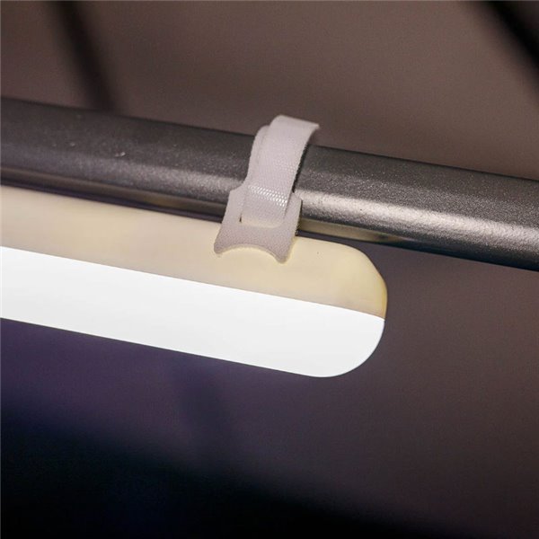 Tubo LED para sombrilla/carpa BANANA magnética con batería Dimable + RGB (con straps para colgar)
