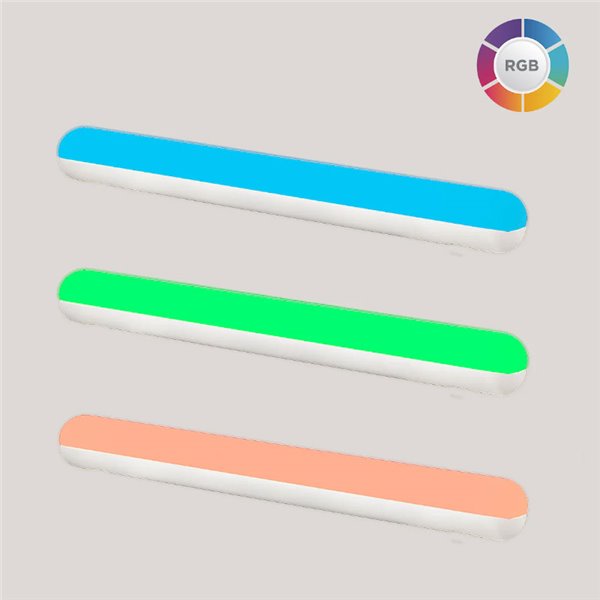 Tubo LED para sombrilla/carpa BANANA magnética con batería Dimable + RGB (con straps para colgar)