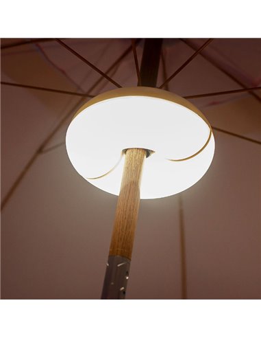 Lampe ronde LIMA avec aimant pour parasol avec batterie 3000K+ RGB