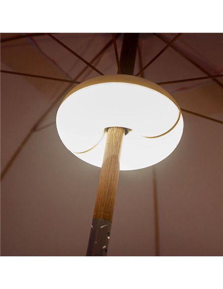 Lâmpada redonda LIMA com íman para guarda-sol com bateria 3000K+ RGB
