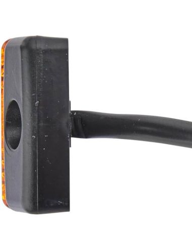 Luz marcadora LED âmbar HELLA 12/24V - Montagem lateral CCC/ADR/GGVS - Cabo 1500mm Ziegler Sommer Rosenbauer MCI Kenworth