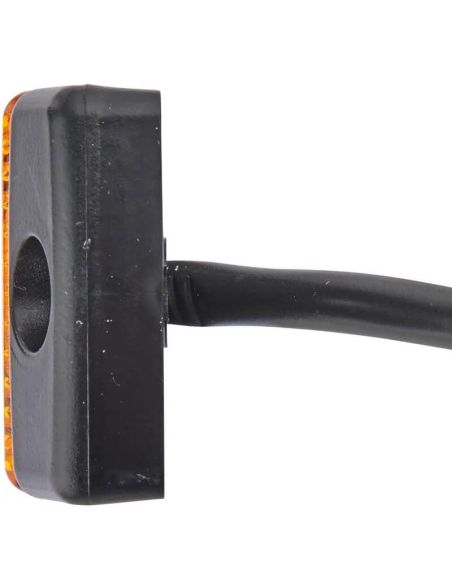 Luz marcadora LED âmbar HELLA 12/24V - Montagem lateral CCC/ADR/GGVS - Cabo 1500mm Ziegler Sommer Rosenbauer MCI Kenworth