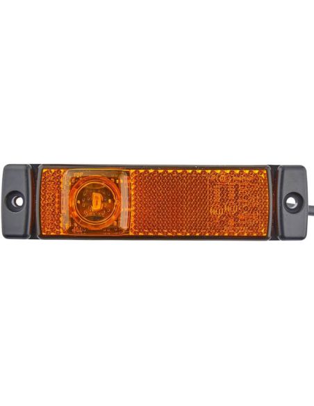HELLA Feu de position LED ambre 12/24 V - Montage latéral CCC/ADR/GGVS - Câble 1500 mm Ziegler Sommer Rosenbauer MCI Kenworth