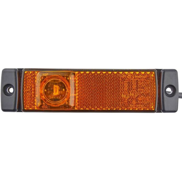 HELLA Feu de position LED ambre 12/24 V - Montage latéral CCC/ADR/GGVS - Câble 1500 mm Ziegler Sommer Rosenbauer MCI Kenworth