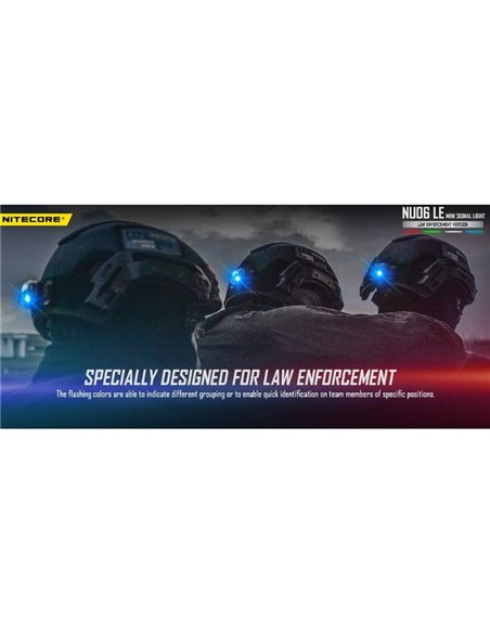 Luz de señalización táctica NU06 LE 4 colores recargable USB-C magnética