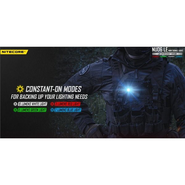 NU06 LE 4 couleurs lampe de signalisation tactique USB-C magnétique rechargeable