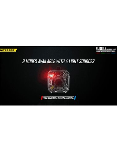 NU06 LE 4 couleurs lampe de signalisation tactique USB-C magnétique rechargeable