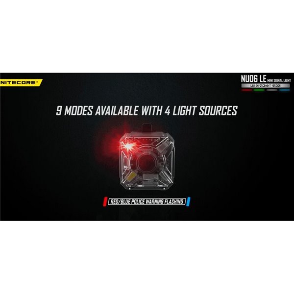 NU06 LE 4 couleurs lampe de signalisation tactique USB-C magnétique rechargeable