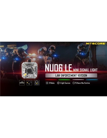 NU06 LE Luz de sinalização tática magnética recarregável de 4 cores USB-C