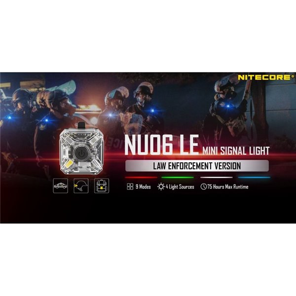 NU06 LE Luz de sinalização tática magnética recarregável de 4 cores USB-C