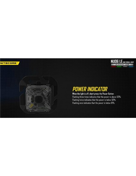 NU06 LE Luz de sinalização tática magnética recarregável de 4 cores USB-C