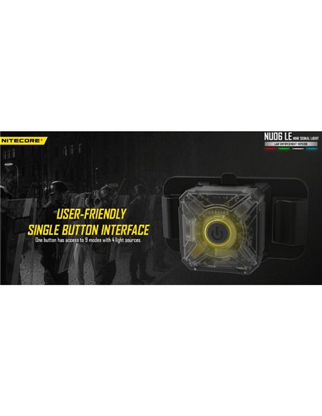 NU06 LE 4 couleurs lampe de signalisation tactique USB-C magnétique rechargeable