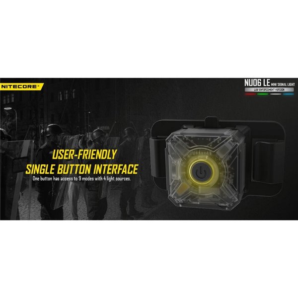 Luz de señalización táctica NU06 LE 4 colores recargable USB-C magnética