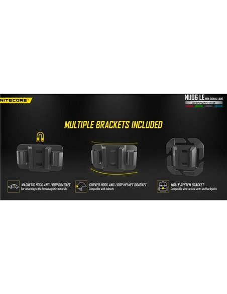 Luz de señalización táctica NU06 LE 4 colores recargable USB-C magnética