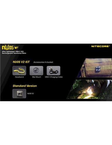 Luz de señalización NU05 V2 ultraligera recargable USB-C IP66