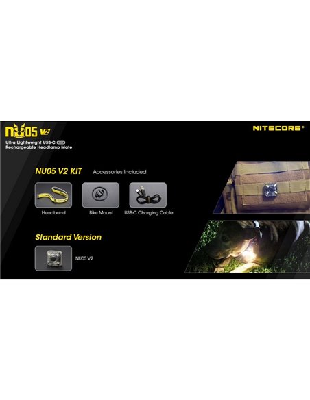 Luz de señalización NU05 V2 ultraligera recargable USB-C IP66