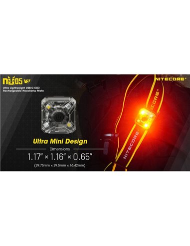 Luz de señalización NU05 V2 ultraligera recargable USB-C IP66