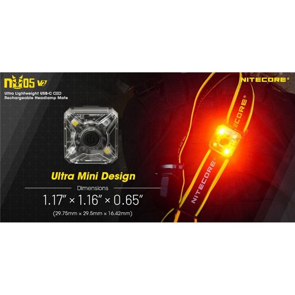 Luz de señalización NU05 V2 ultraligera recargable USB-C IP66