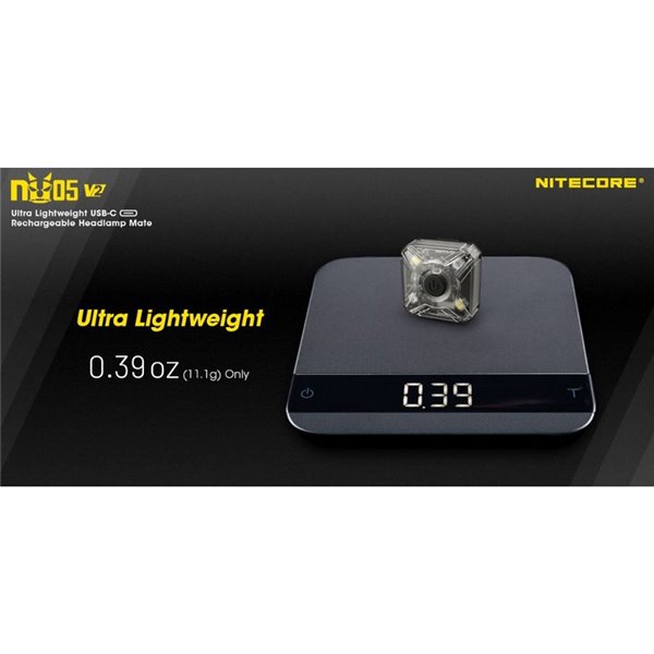 Luz de señalización NU05 V2 ultraligera recargable USB-C IP66
